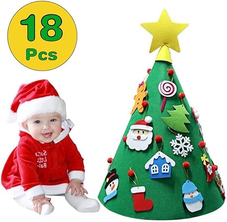 Albero Di Natale A Parete Amazon.Umymaydo1 Feltro Albero Natale 2 3ft Albero Di Natale Per Bambini In Feltro Da Parete Con 18 Ornamenti Staccabili Addobbi Natale Decorazioni Albero Regali Di Natale Di Nuovo Anno Amazon It Casa E Cucina