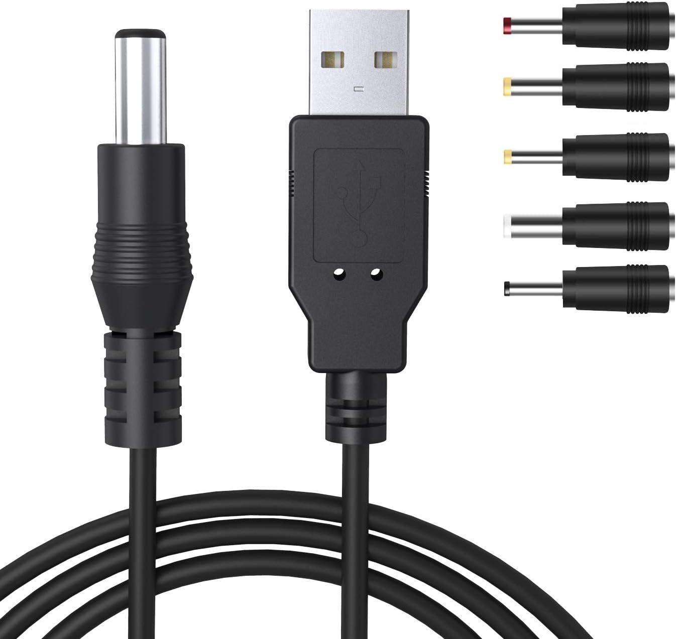 Ancable USB to DC Power Cable 5V Universal, 1M USB to DC 5.5 x 2.1mm Adapter for Fan Router, Speakers with 2.5x0.7mm
