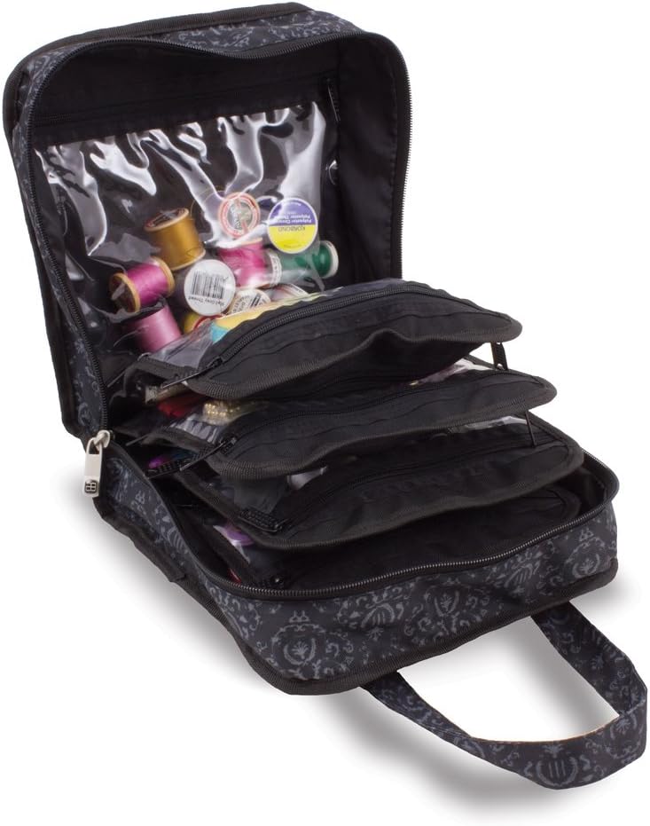 Roo Beauty Ltd Sewing Accessories Case, Knitting and Craft Organiser Storage Bag in Imperial Black