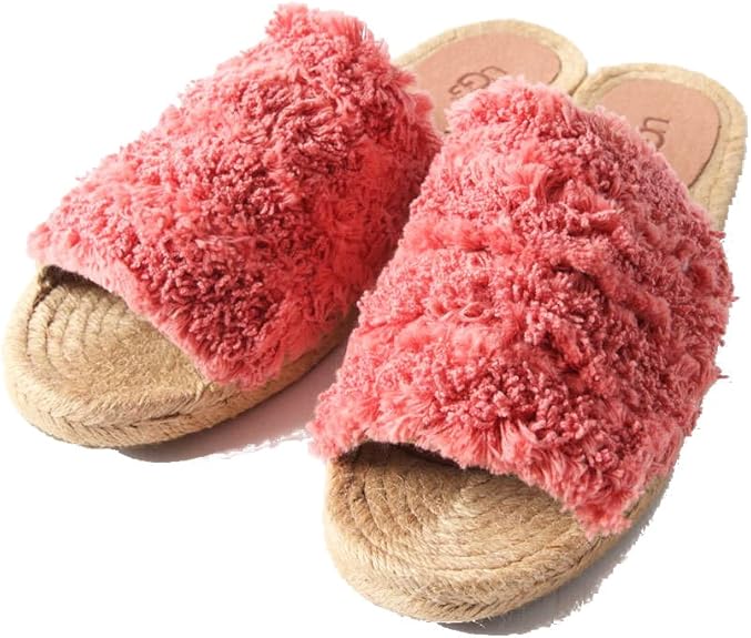 Amazon アグ パステルファー もこもこ フラット サンダル Edith ピンク 6 シューズ バッグ