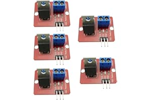 Ferwooh 5PCS 3.3V/5V IRF520 Driver Module MOSFET Driver Modules MOS Tube Field Effect Transistor Microcontroller Driving Boards PWM Adjustment PWM Output 0-24V