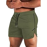 Aolesy Mens Workout Shorts with Zip Pocket 5" Lightweight Gym Running Shorts Linerless Bodybuilding Athletic Shorts