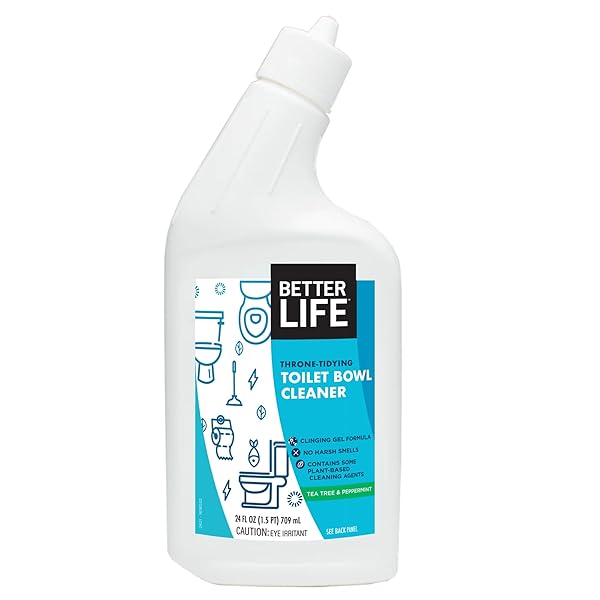 BETTER LIFE TOILET BOWL CLEANER – TEA TREE & PEPPERMINT SCENT CLEANING GEL – LIQUID BATHROOM CLEANERS FOR HOUSEHOLD – 24OZ