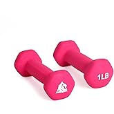 LIONSCOOL Set of 2 Neoprene Coated Dumbbell Hand Weights, Anti-Slip and Anti-Roll Hex Dumbbells in Pair for Strength Training, Resistance Training