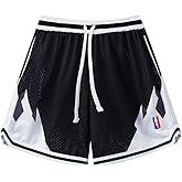 BOOMLEMON Men's Basketball Shorts Gym Training Workout Athletic Shorts Mesh Graphic Print Running Short Pants
