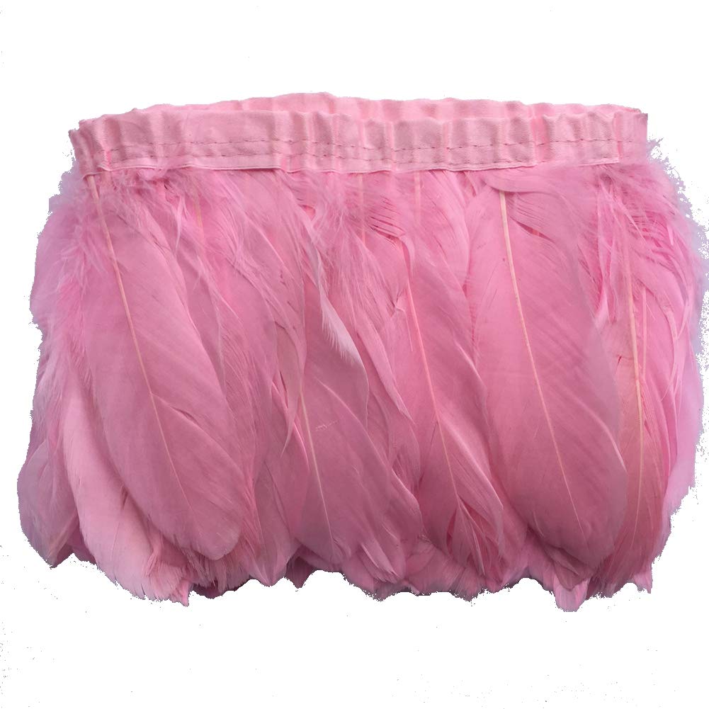 Sowder Duck Goose Feather Trim Fringe 2 Yards(Pink)