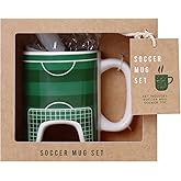 bespritGIFT Soccer Mug Set Novelty Coffee Mug Gift for Man Include Finger Boot, Mini Ball,Funny Coffee Mug Soccer Mug Set for Corporate Gifts