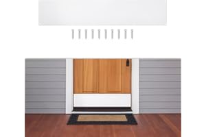 GLOKUUCA 1 Pcs Door Kick Plates - 8 x 34 Inches Kick Plates for Exterior Interior Doors, 1.5mm (1/16 Inch) Thickness Rectangular Aluminum Door Push Plate (White)