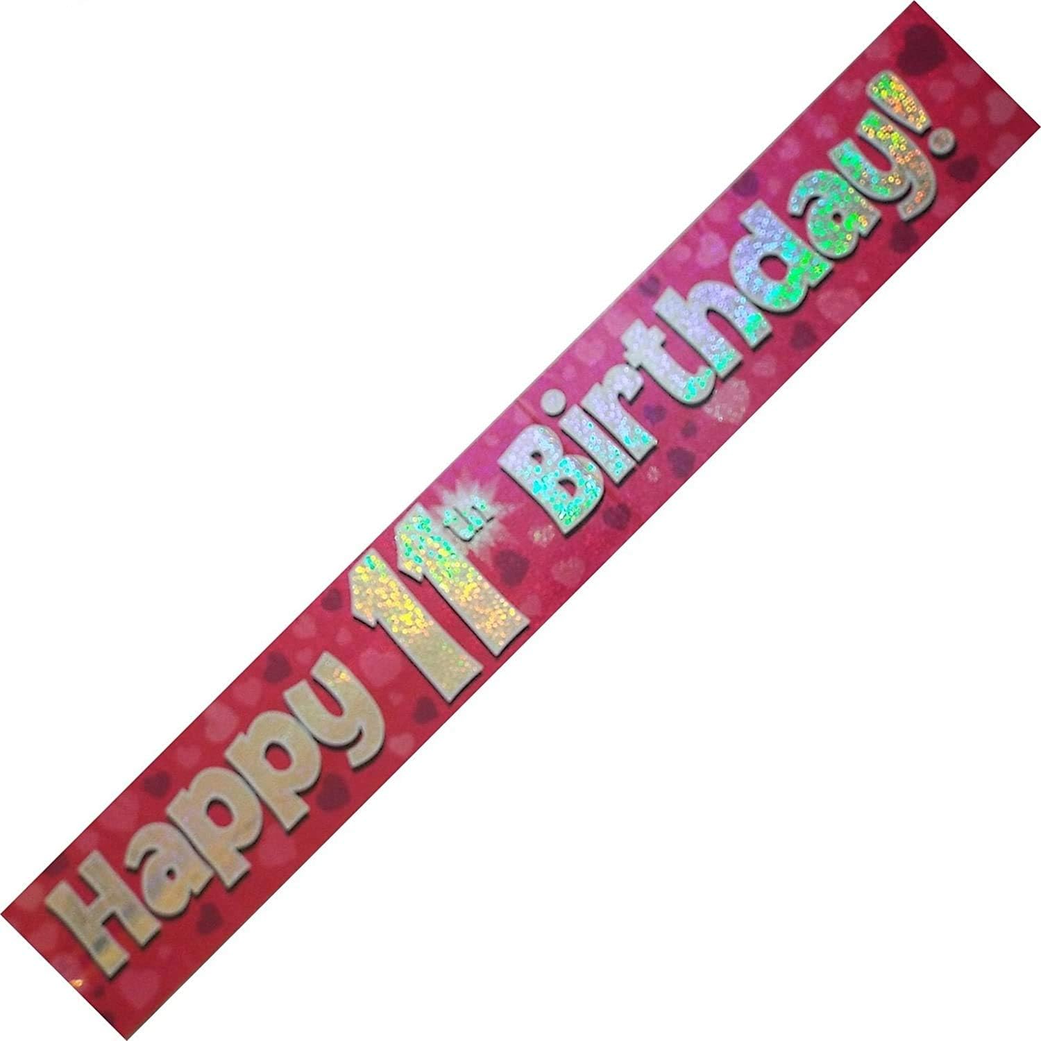 11TH BIRTHDAY BANNER GIRL OAKTREE (x2 per order) Amazon.co.uk Toys