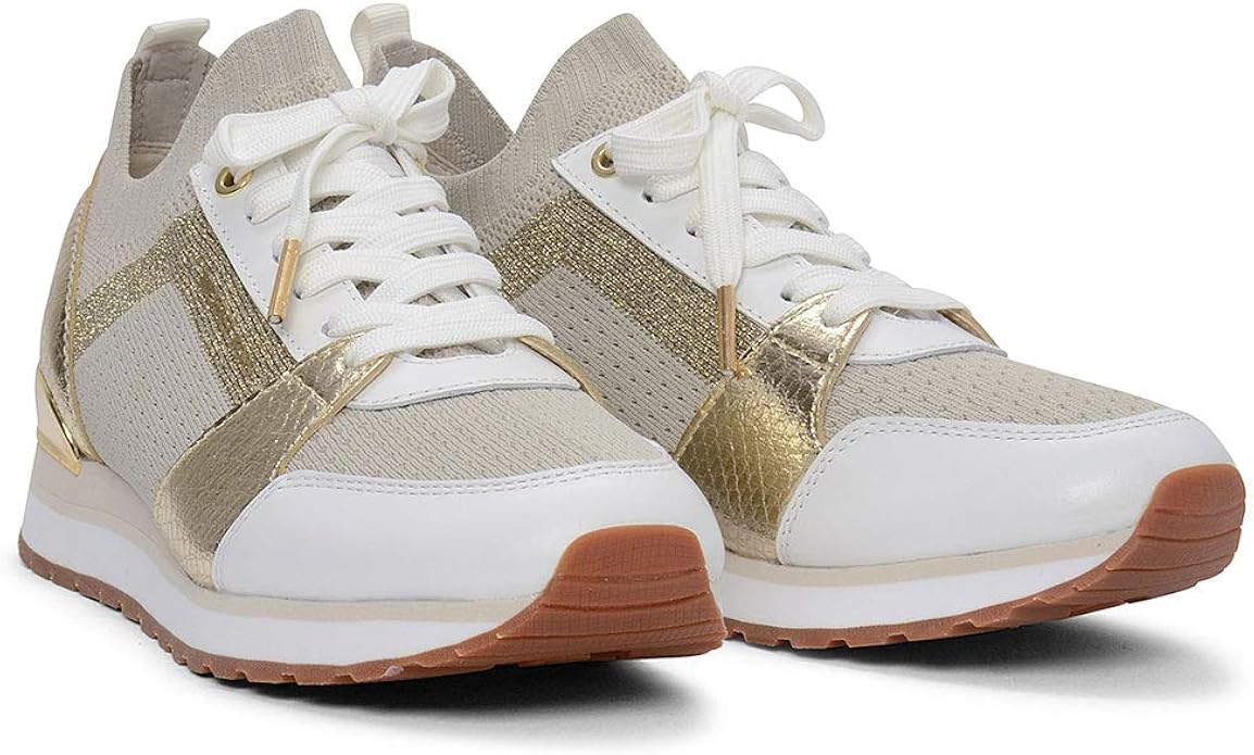 michael michael kors billie metallic knit trainer