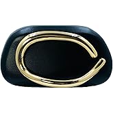 Boutique De FGG PU Leather Metal Clutches Women Formal Clutch Evening Bag Party Chain Shoulder Handbag Crossbody Purse,Mini