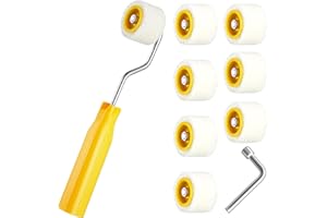 Honeydak 8 Pack 4/5 Inch Mini Paint Roller Small Paint Roller for Touch up Trim Edge or Corner, Extra Small Paint Wool Brushes Tool for Window Frames Photo Frames