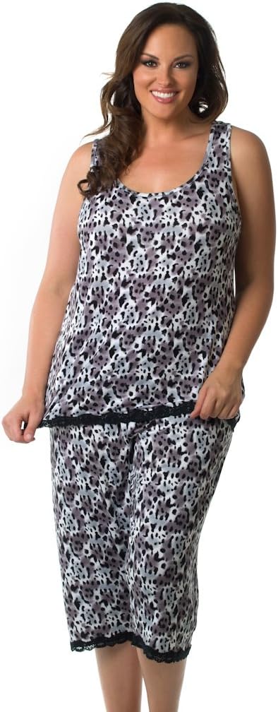 Velvet Kitten Pretty Plus Size Capri Set 552856X 3X Black/White