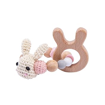 Mamimami Home 1pc Beissring Holz Baby Spielzeug Holz Baumwolle Hakeln Sie Haschenkopf Beissring Baby Armband Beissringe Fur Baby Greiflinge Fur Babys Kinderspielzeug Amazon De Baby