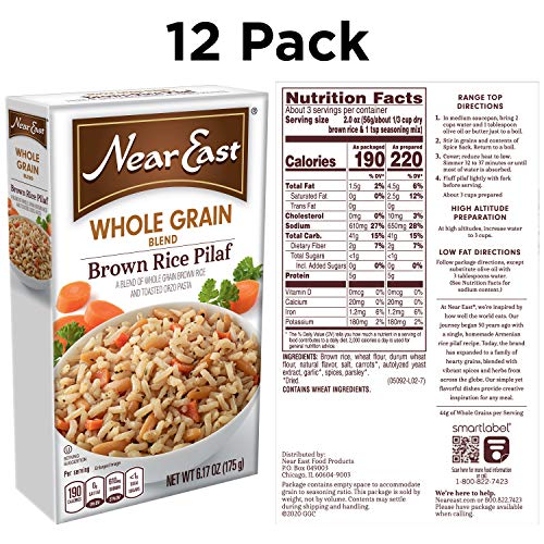 Near East Whole Grain Blends, Brown Rice Pilaf, 6.17oz (Pack of 12