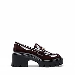 Women Loafers Platform Chunky Heel Slip On Lug Sole