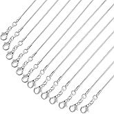 PAXCOO 25 Pack Silver Plated Snake Chains for Jewelry Making, 1.2 mm (20 Inches)