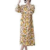 New Chinese Button Color Printed Retro Women's Short Sleeved Summer Loose and Niche Temperament Design Dress