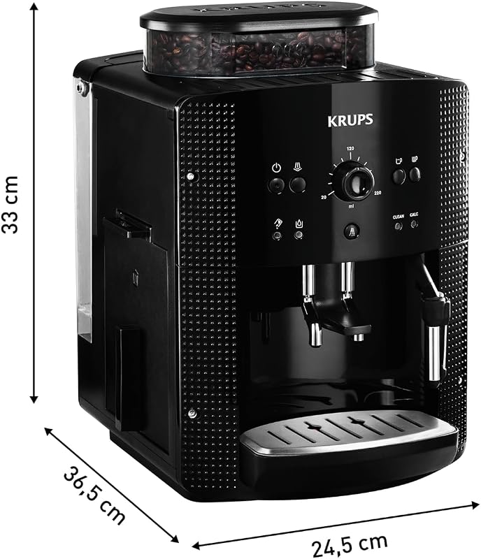 Essential EA810870 Macchina per caffe espresso, Riscaldamento rapido, Beccuccio caffè regolabile, 1450W, Nero