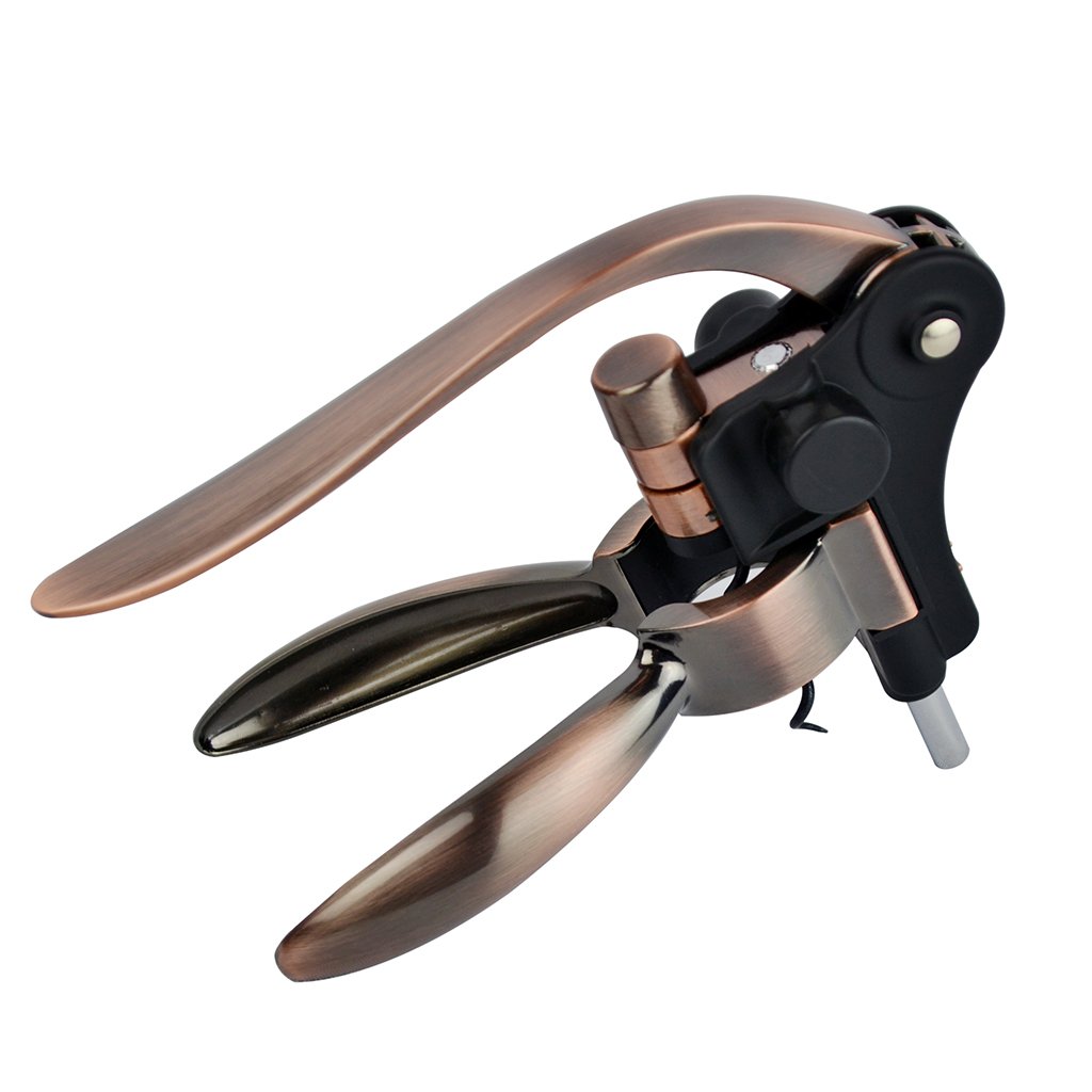 Ovonni Tire Bouchon Ouvre Bouteille Vin Screwpull en Zamak avec Coupe Capsule 2 en 1- Couleur Cuivre Rétro Nostalgique Style