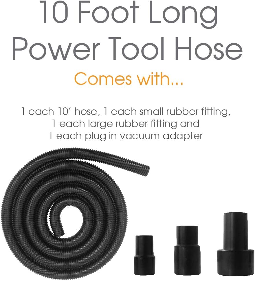 Dust Collection Power Tool Hose with Fittings For Use With Smaller Power Tools Shop Vacuums Dust Collectors and General Home Use - Vacuum And Dust Collector Hoses - 