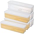 Voittozege 6 Pack Pasta Storage Containers with Lid Clear Spaghetti Storage Container Organizer 3 x 12 x 3inch Stackable Long Noodle Holder for Storing Pasta Spaghetti Candy - Food Storage BPA Free