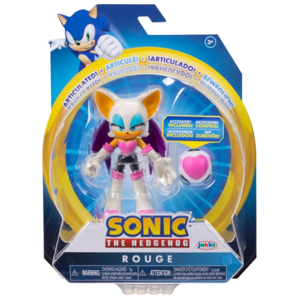 Sonic The Hedgehog 4 Inch Figure - Rouge with Heart Bomb — image 1