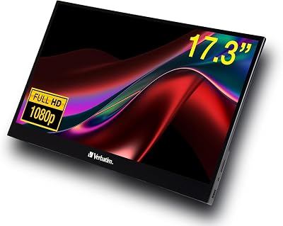 Verbatim 17.3" Portable Touchscreen Monitor 1080P HD 60Hz HDMI USB-C Laptop PC