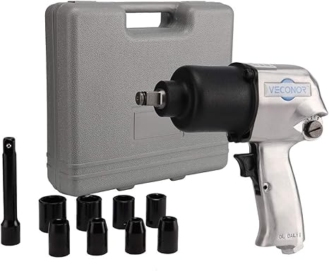Amazon Veconor エアーインパクトレンチセット 差込角1 2 12 5mm 5段階トルク調整 最大トルク7n M エア工具セット 含む ソケット と エクステンションバー ソケットレンチ
