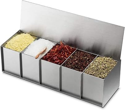 Caja de Especias, dispensador de Especias en Acero Inoxidable ...