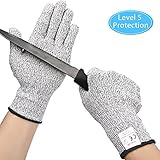 Kuelor Cut Resistant Gloves Level 5 Protection, Food Grade Kitchen Glove for Hand Protection, Stretchy Safety Gloves for Cutting, Slicing, Yard Work (Extra Large)