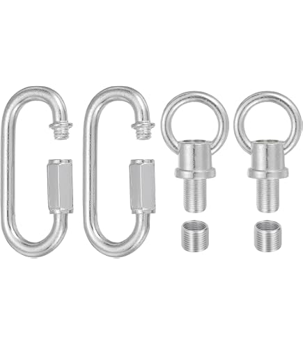 PATIKIL M10/M12 Lamp Female Loop Holder Kit – Chain Quick Link & Hook Ring, Bronze Finish, 132-lb Load For Chandeliers & Planters