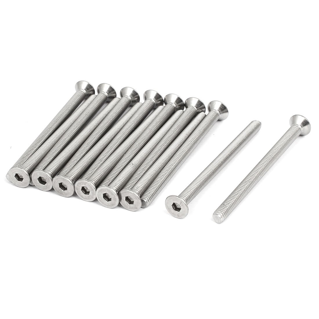 Sourcingmap M6x80mm 304 Stainless Steel Countersunk Head Hex Socket Cap Screws DIN7991 15pcs