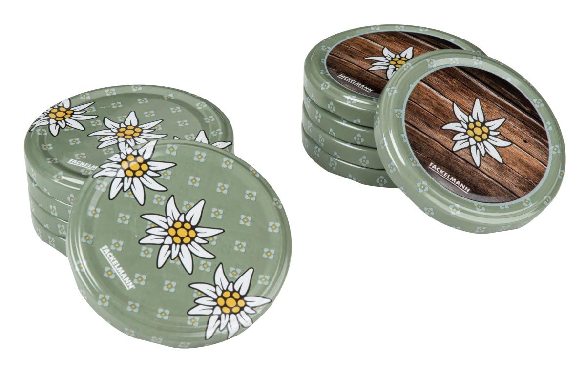 FACKELMANN Twist-off lid Alpenschick 10 pieces, diameter 8.5 x 1.1 cm