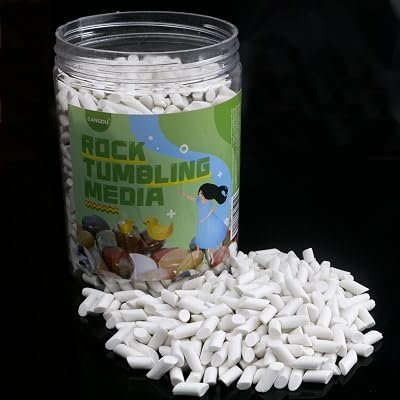 GANGOU 2 LBS Ceramic Tumbling Media 3/16" x 3/8" Cylinders for Stones