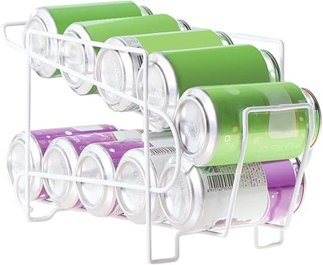 Amazon Tefuanan ビール収納ラック コーラ収納ラック ジュース収納ラック コーヒー収納ラック 缶ラック 10缶収納 キッチン収納ラック 整理ラック ダブル 冷蔵庫 デスクトップ ラップホルダー オンライン通販