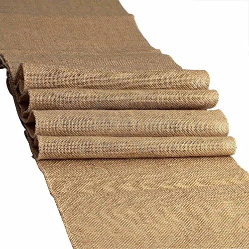 AK-Trading 100% Natural Chic Rustic Burlap Jute Runners - Made in USA - Ships Fast & Free 12" Wide x 96" Long