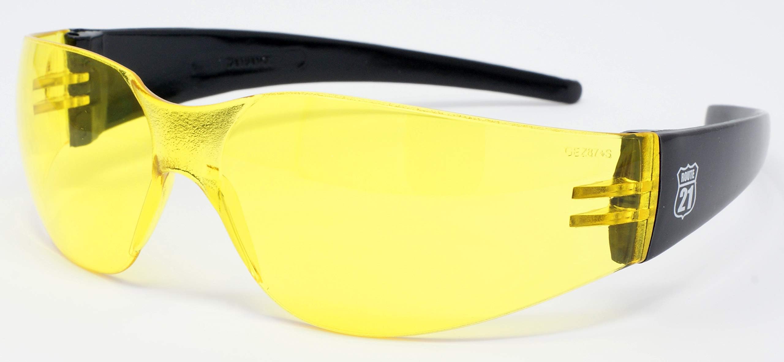 Antifog shatterproof Yellow Tinted wraparound UV400 Sports sunglasses and Free microfibre storage pouch