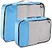 Amazon Basics 4 Piece Packing Travel Organizer Cubes Set - 2 Medium and 2 Large, Sky Blue