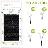 Pre made Russian Volume Lashes.07/.10mm C D Curl Rapid Blooming Eyelash Extensions 3D 4D 5D 6D 8D 10D 20D Volume Fans Cluster Individual Lashes 9-15mm Mixed Trays For Professional Salon by Obeya