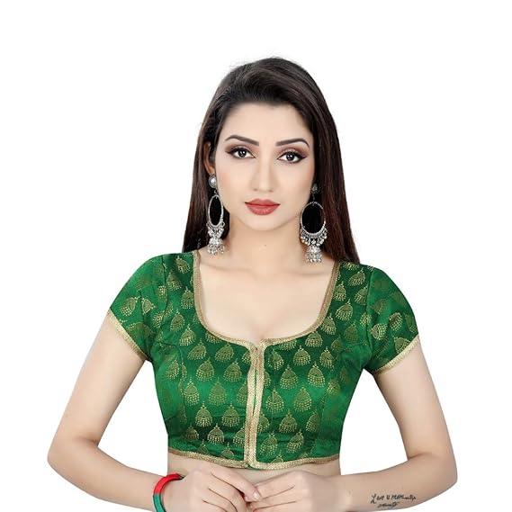 Women's Nylon,Inner-Cotton Blouse (Green,L)-PID29854