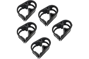 DOPHO Black Plastic Tubing Clamps 0.236-0.472 Inches Laboratory Tube Pinch Clamps Valve Flow Control Adjustable Hose Clamps 5pc Pack
