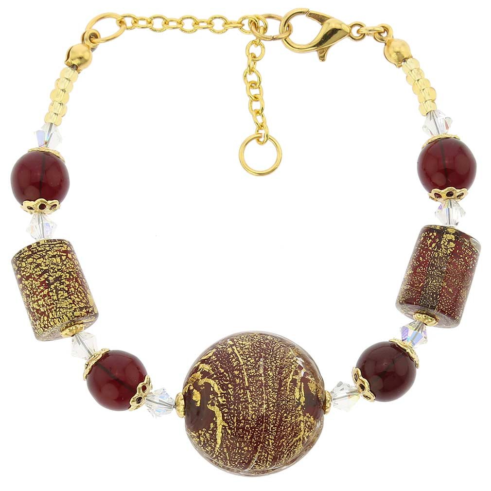 Glass Of Venice Murano Glass Ca D'oro Bracelet - Ruby Red