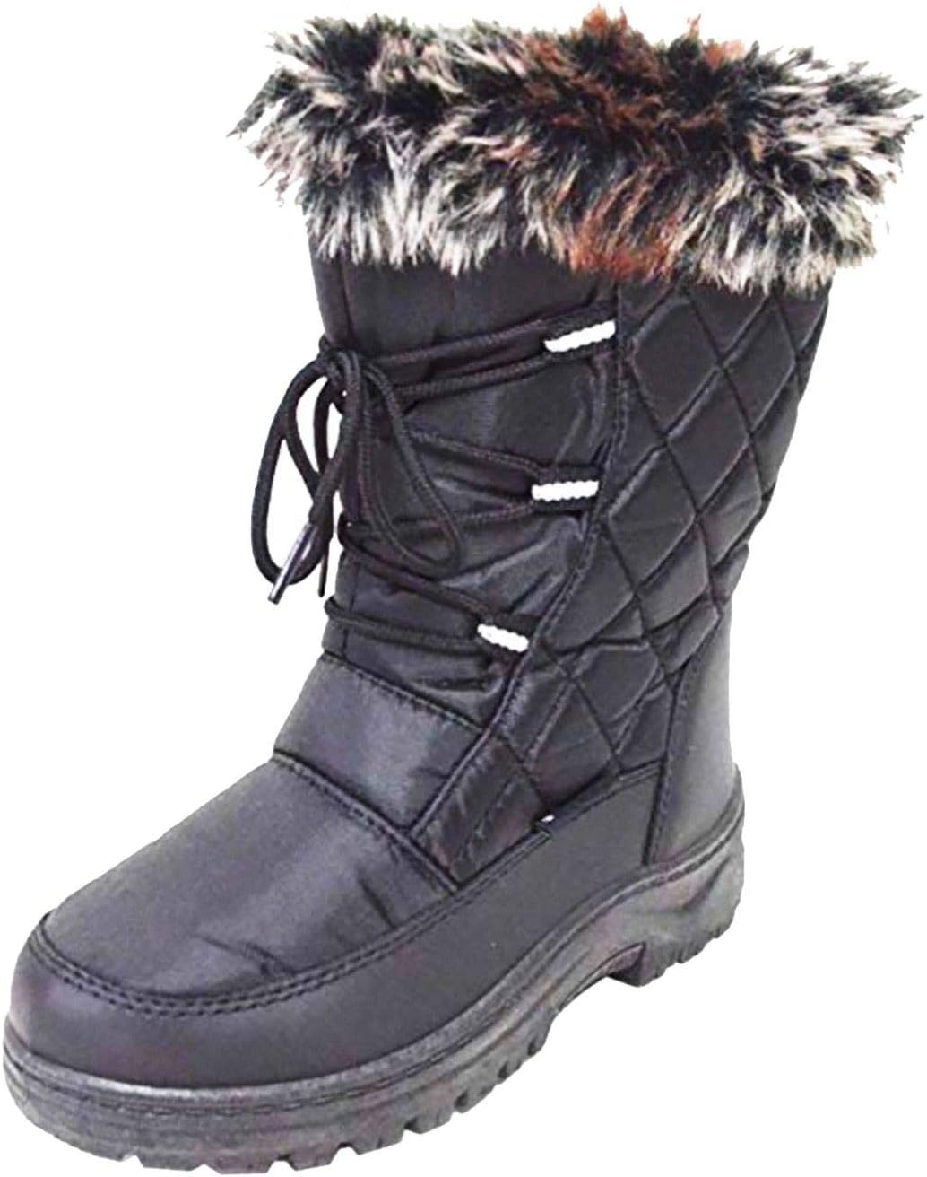 Happy Bull Winter Snow Boots for Kids Girls Boys Black Water Resistant Insulated Cold Weather Shoes