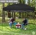 Punchau Pop Up Canopy Tent 10 x 10 Feet, Black - UV Coated, Straight Leg, Waterproof Instant Outdoor Gazebo Tent, Bonus Roller Carry Bag
