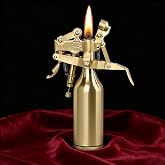 KAMBOLLY The Capitol Lighter, Vintage Trench Lighter Antique Kerosene Fluid Refillable Copper Lighters, Replica Classic Unique Table Lighters Collection Gift for Man Dad (Fuel Not Included)