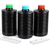 eTone 3x1000ML Darkroom Chemical Storage Bottles,HDPE Collapsible Containers for Film Development