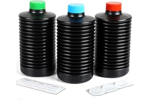 eTone 3x1000ML Darkroom Chemical Storage Bottles,HDPE Collapsible Containers for Film Development