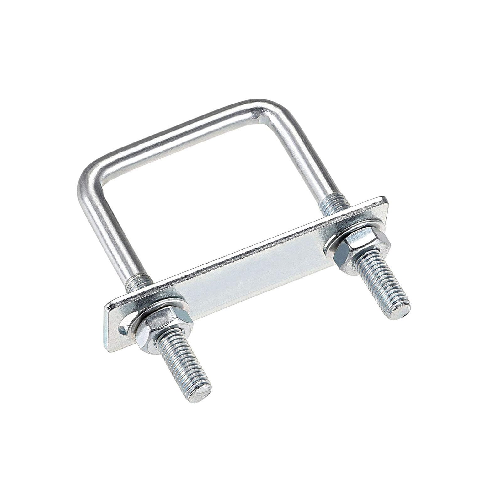 TA-VIGOR M8 Square U-Bolts, 50mm Inner Width 80mm Length Steel U-Bolts with Nut, Plate, Washer for Attaching Piping Conduit Cable Tube Brackets Boat Trailer