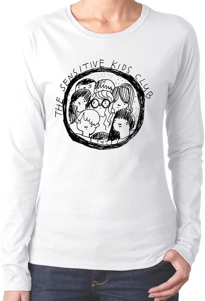 Cool Funny The Sensitive Kids Club Hand Drawing Tshirts Women